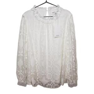 NWT Andree by Unit Women's Sx 1X Lace Victorian Style Blouse (1640)